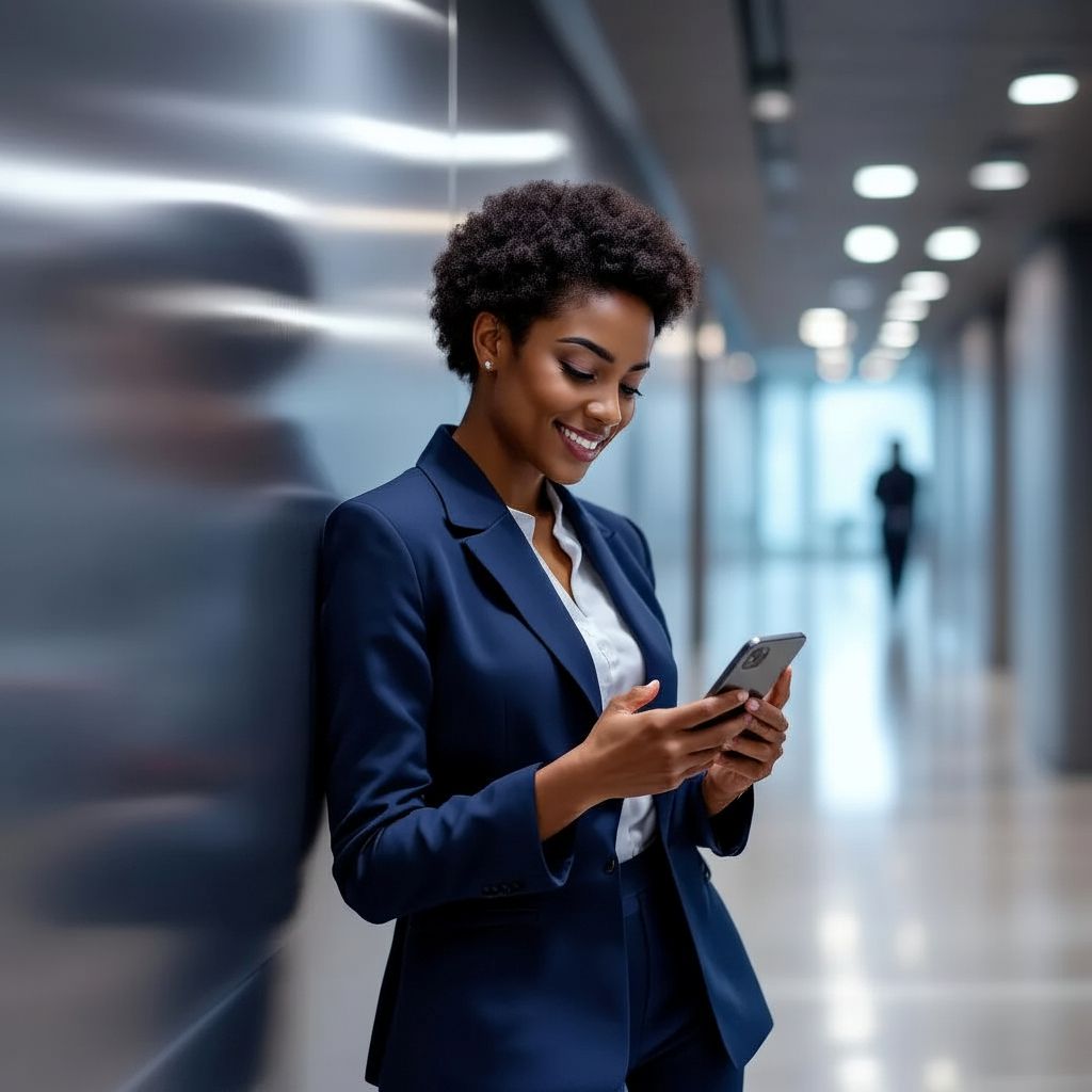 Employee accessing virtual specialist care from her workplace