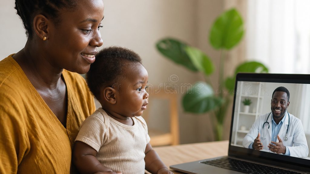 Parent and child during a paediatric review