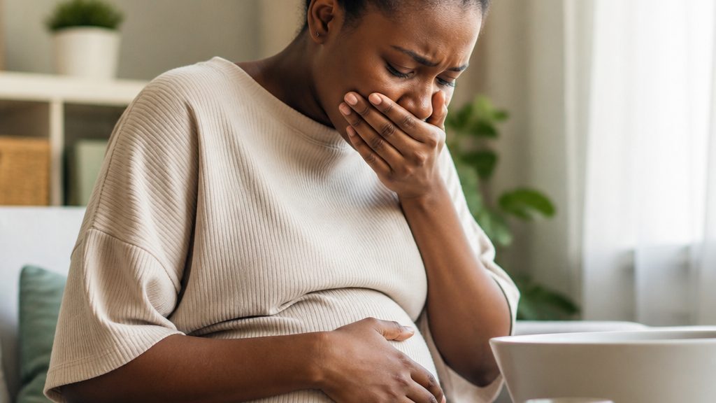 Pregnant woman resting at home